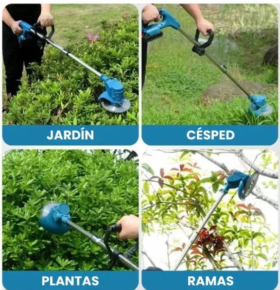 Kit Premium Guadaña Portátil con 2 Baterías + Cuchillas + Protección
