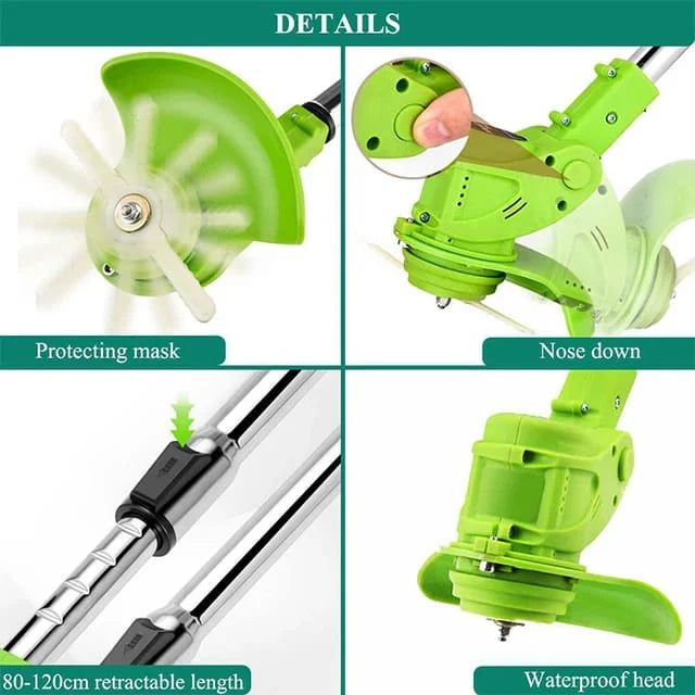 Kit Premium Guadaña Portátil con 2 Baterías + Cuchillas + Protección