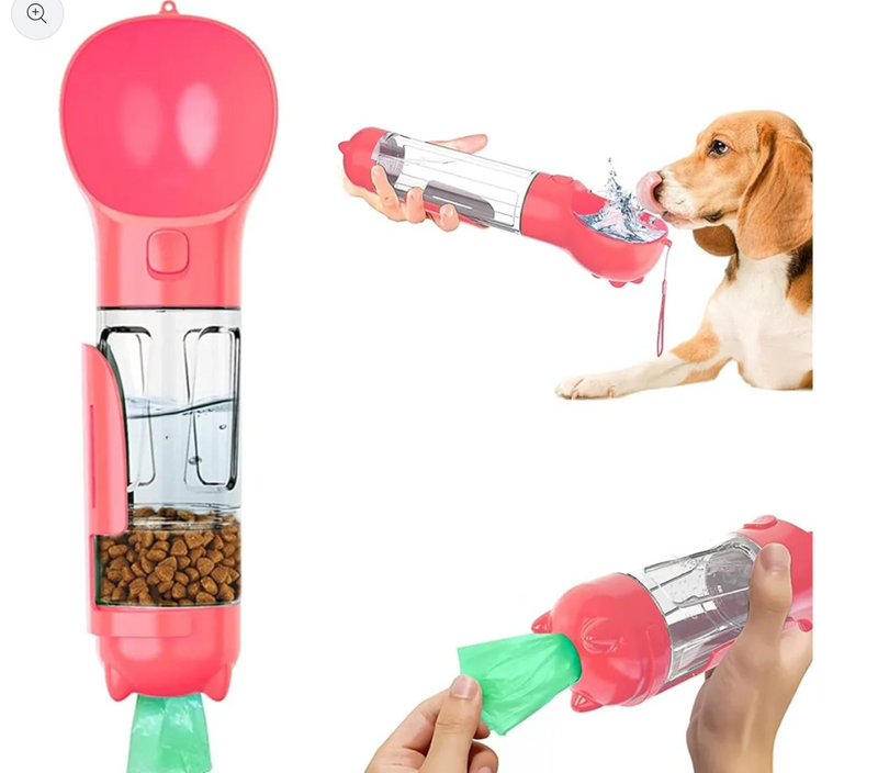 BOTELLA DE AGUA PARA PERROS 4 EN 1