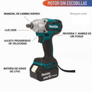 Kit Taladro Atornillador de Impacto Inalámbrico Makita con 2 Baterías, Brocas, Puntas y Vasos