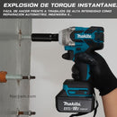 Kit Taladro Atornillador de Impacto Inalámbrico Makita con 2 Baterías, Brocas, Puntas y Vasos