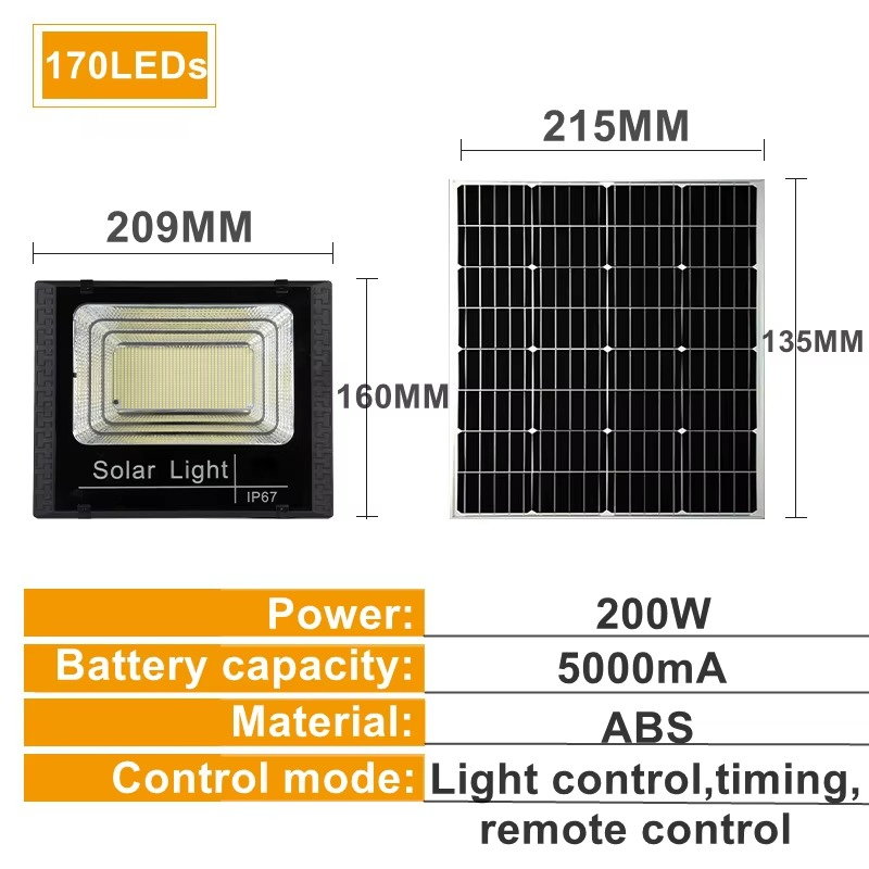 Reflector Solar Exterior 200W  Reistente al agua + Envío Gratuito
